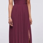 David's Bridal Burgundy Bridesmaid Dress Photo 0