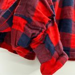 Aerie Red & Navy Blue Buffalo Check High Rise Pajama Shorts Sz M Photo 4