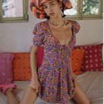 For Love & Lemons NWT Pink Orange Floral Claude Mini Dress Size Small Photo 1