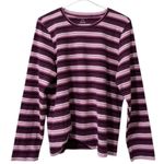 Liz Claiborne  Shirt Women Size XL Long Sleeve Striped Stretch Teacher Comfort Photo 0