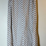 J. Jill Love Linen Chevron Stripe Sleeveless Dress Beige White Size XL Tan Photo 0