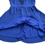 Alya Mini Dress Royal Blue Black Embroidery Sleeveless Fit & Flare Dress Medium Photo 7