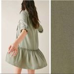 ZARA  Army Green Babydoll Ruffle Button Oversized Mini Dress XS Lightweight Beach Photo 14