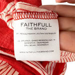 Faithfull the Brand  Amalfi Rust Red Striped Off-Shoulder Dress Size Small Photo 8