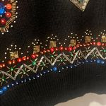 Vintage Victoria Harbour black bejeweled beaded bling tunic sweater size medium Photo 4