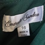 Emerald Sundae NEW Draped Slit Hem Midi Dress Hunter Green Plus Size 16 Stretch Photo 6