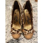 Naughty Monkey  Heels Womens 8 Cork Cheetah Print Fuzzy Pointed Toe Photo 1
