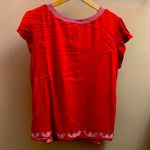 Faded Glory  Scarlet Blouse with Ivory Detailing Photo 3