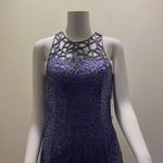 Scala  Lavender Beaded Gown SIZE M – Sleeveless High Neck Formal Evening Dress Photo 3
