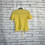 ZARA  Yellow Textured Knit Tie Front Cardigan Women’s Small Short Sleeve Crop Y2K Photo 9