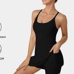 Halara Patitoff Flow Pet Hair Resistant 2-in-1 Flare Dress-Wannabe Black S Photo 0