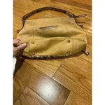 B Makowsky  Snakeskin Print And Leather Purse Camel $158 Photo 5