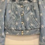 Marc Jacobs Stud Broderie Anglaise Daisy Embroidered Denim Jacket Size XS Photo 5