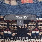 Miss Me Women’s  Flannel Plaid and Jean Aztec Print Shirt Size S Photo 2