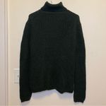 Jenni Kayne  Wool Blend Waffle Knit Turtleneck Sweater in Dark Green Sz Small Photo 6