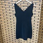 Topshop  Black Scalloped Cutout Scuba Knit‎ Dress Size 10P Photo 2