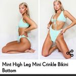 Pretty Little Thing NWT PRETTY LITTLE THINGS MINT MINI CRINKLE TIE FRONT TOP/HIGH LEG BOTTOMS Sz 10 Photo 2