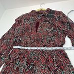 NICHOLAS Eleanor Cross Neck Keyhole Gathered Printed Midi Dress SZ 10 NEW *FLAW‎ Red Photo 9