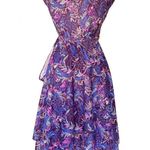 Vintage 70s poly fern leaf print wrap dress Size M Photo 1