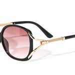 Round Frame Black Sunglasses with Gold detailing Photo 0