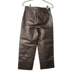 Madewell Slim Emmett Wide-Leg Crop Pants Metallic Bronze Size 25 NWT Holidays Photo 4