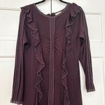 Ulla Johnson Analia Topstitched 100% Organic Wool Midi Dress Size Medium Ruffles Photo 2