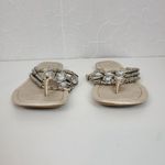 Jessica Simpson  Women's Sandals 6.5 Silver Rhinestone Gladiator Roman Flip Flop Photo 6