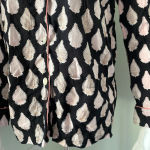 Roberta Roller Rabbit  Black Orange Paisley Printed Pajama Top Photo 3