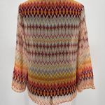 Chico's Chico’s Aztec Carinna Pattern Rumba Orange Open Cardigan Top Blouse Sheer XS Photo 12