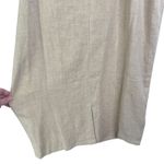 NWT Caara Linen Cotton Blend Midi Dress Cutout Tie Medium M Khaki Tan Event Photo 14