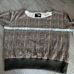 L'Agence L’Agence Kimora Sweatshirt Womens Small Off The Shoulder Brown Plaid Photo 5