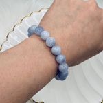 Natural Aquamarine Cloud 10mm Beaded Bracelet Blue Photo 3