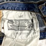 Levi's  501 Blue Medium Wash Denim Cut-off Button Fly Summer Beach Shorts 31 Photo 5