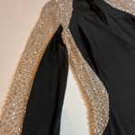 XScape  Beaded Bodycon Dress black Gold SZ 10 Cocktail Formal Dressy Keyhole Photo 3