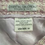 Chantal Gaudreau Pink White Tweed Fringe Hem Pencil Skirt Size 10 Barbiecore Photo 4