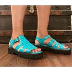 Intentionally Blank Haddie Fisherman Sandal Blue Size 8 Photo 3