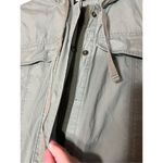 J. Crew Womens Field Jacket Hooded Army Green Zip Button Long Size Small Photo 3