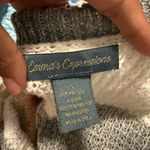 Striped Gray, Pink, and White Women's Sweater Gray Size L Photo 2