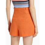 Veronica Beard NWT  Franzi Linen-Blend Pleated Shorts Orange 2 Business Casual Photo 3