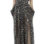 VertyL black neutral sequin halter dress illusion mini dance party cutout Photo 0