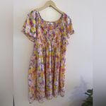 Jolie & Joy Women's Pink Yellow Flowy Ruffle Floral Smocked Mini Dress Size 2X Photo 10