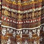 Alfred Dunner 🦋  Brown Flower Maxi Skirt 12P Vintage Drawstring Waist Photo 3