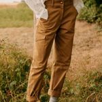 Sézane NWT Sezane Benicio Trouser in Caramel Cotton Chino Cargo Pants 46 / 14 Photo 8