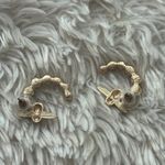 None Free with Purchase! Gold Tone Bee Rhinestone Fashion Earrings Photo 2