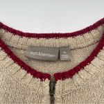 Croft & Barrow  Sweater XL Silk Blend Full Zip Cardinal Christmas Embroidered Photo 5