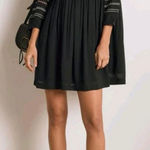 Ba&sh  Black Embroidered Columebe Swing 3/4 Sleeve Mini Dress size Small NWT Photo 0