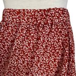 Zaful Rust Micro Floral Pull On Ruffle Hem A Line Mini Skirt Size 4 Flirty Photo 5