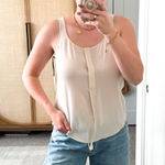 L'Agence  Champagne Reva Silk Tank Top Photo 0