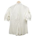 Trina Turk Vintage 90s Ivory Cream Cotton Jacquard Puff Sleeve Blouse Size Large Photo 1