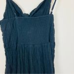 By Together  black textured midi dress with tie front and cut out. Size Large Photo 3